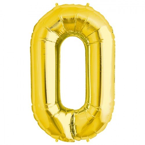 0 Rakamı Gold Rakam Folyo Balon 100 cm