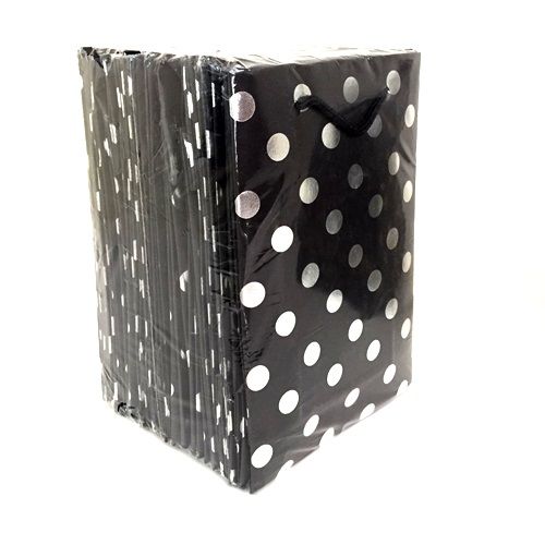 Karton Siyah Gümüş Varaklı Çanta 25 Adet 14*17 cm