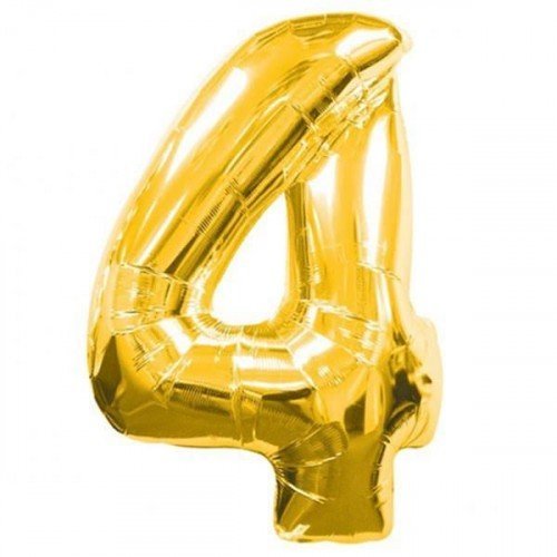 4 Rakamı Gold Rakam Folyo Balon 100 cm