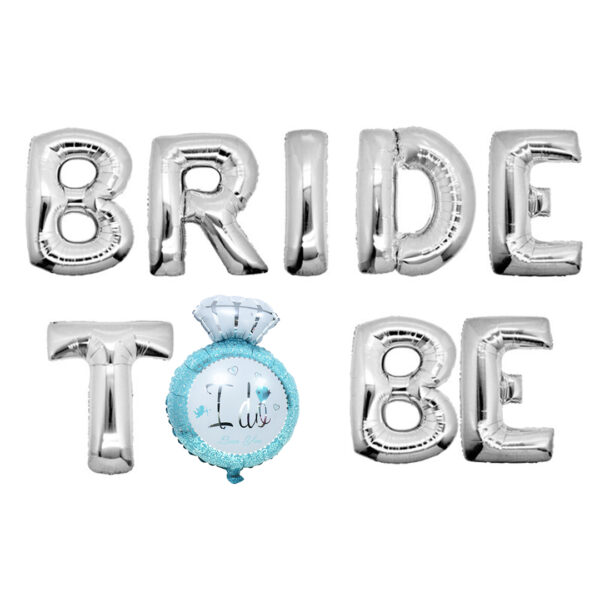Bride To Be Yazılı Gümüş Folyo Balon Set