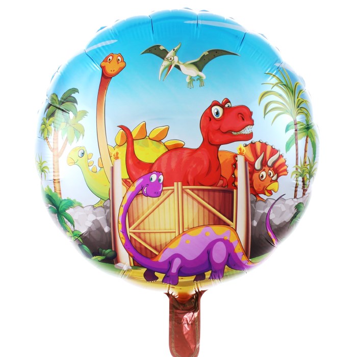 Sevimli Dinozor Yuvarlak Folyo Balon 45 cm