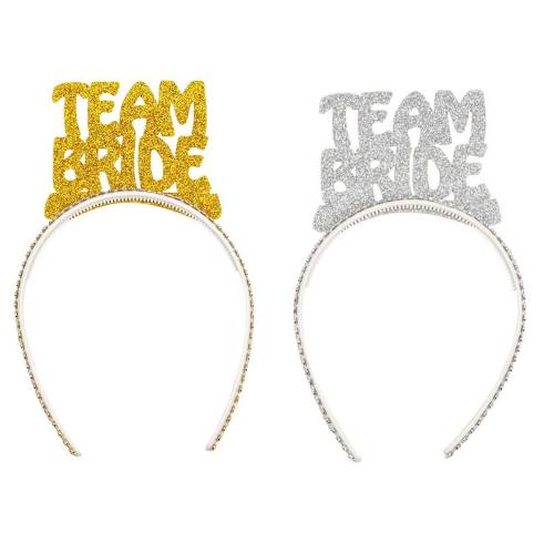 Team Bride Simli Taşlı Sarı Renkli Taç 1 Adet