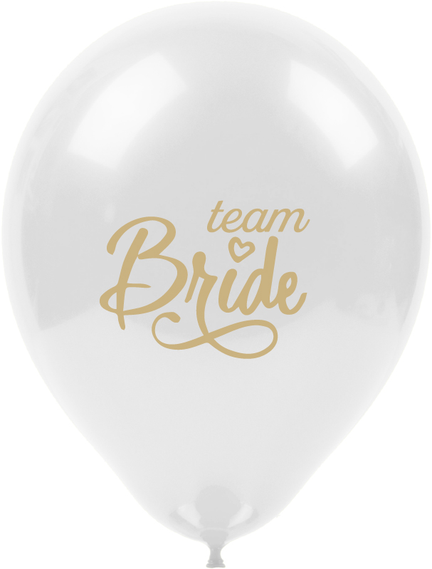 Team Bride Baskılı Beyaz Balon 10 Adet