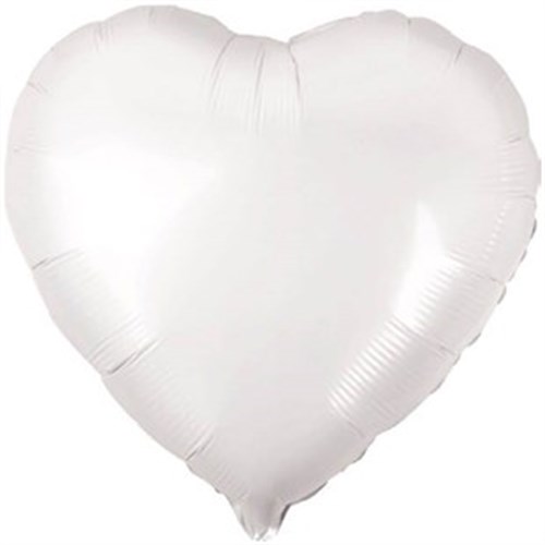 Kalp Beyaz Folyo Balon 60 cm 1 Adet